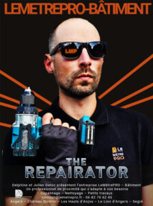 LMP Bâtiment parodie l'affiche du film terminator, en version Repairathor, spécialiste des travaux et prestations de services chez les professionnels